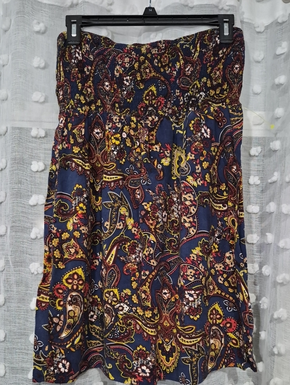 Justify Navy Paisley Top/Skirt with Yellow & Pink Accents